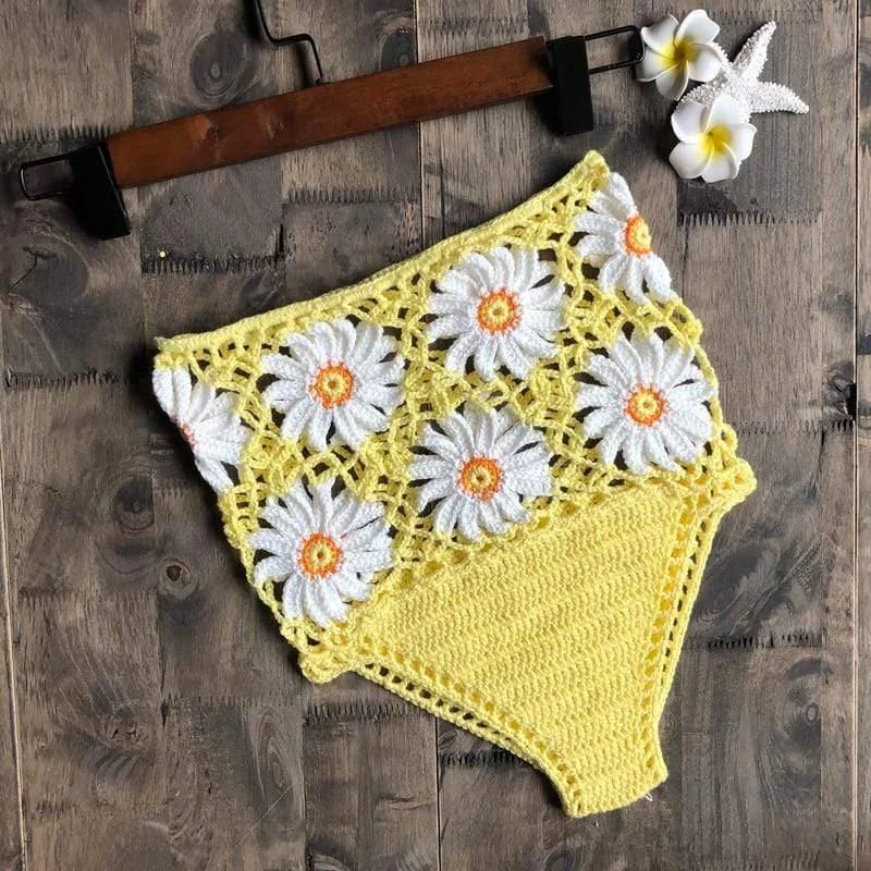 White Daisies Bikini Bottom - Glova