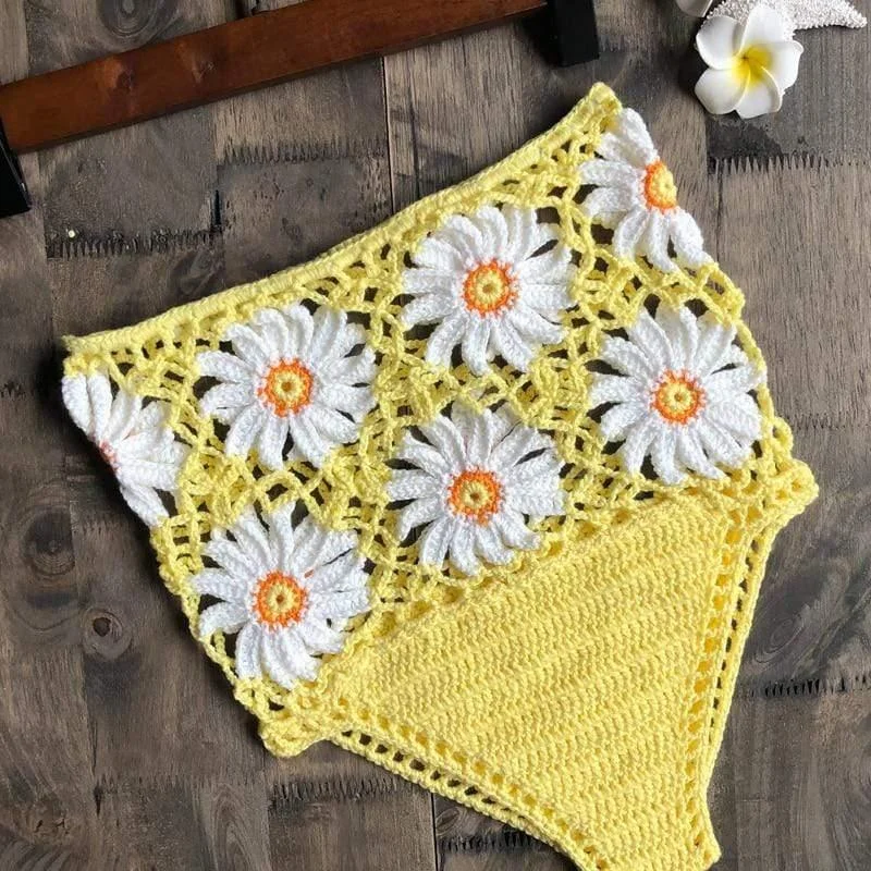 White Daisies Bikini Bottom - Glova