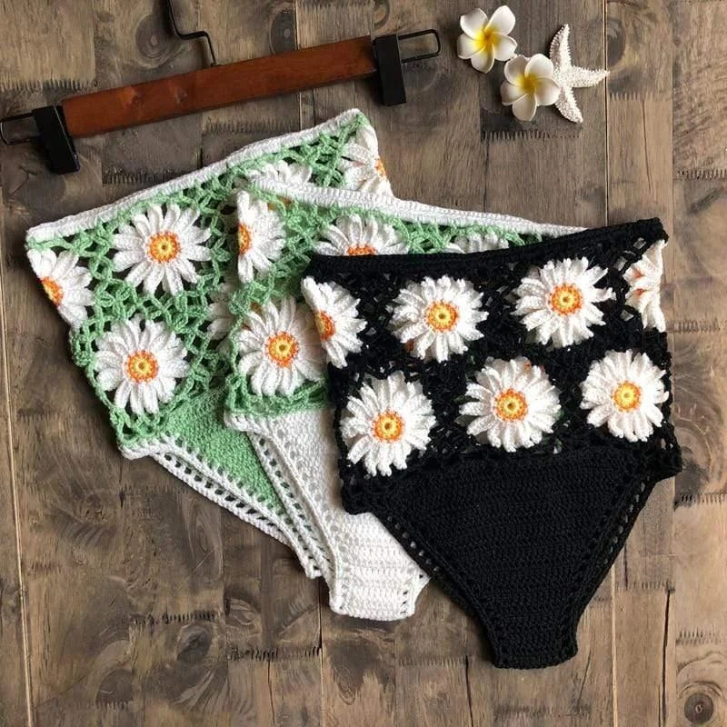 White Daisies Bikini Bottom - Glova