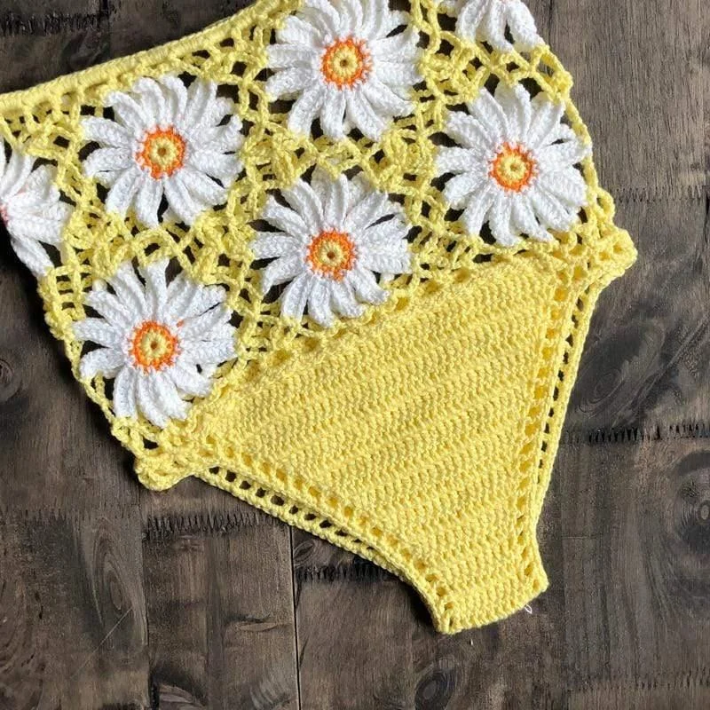 White Daisies Bikini Bottom - Glova