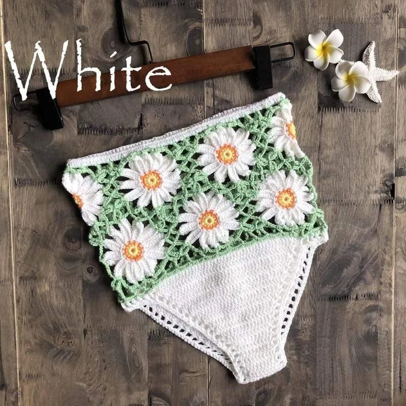 White Daisies Bikini Bottom - Glova