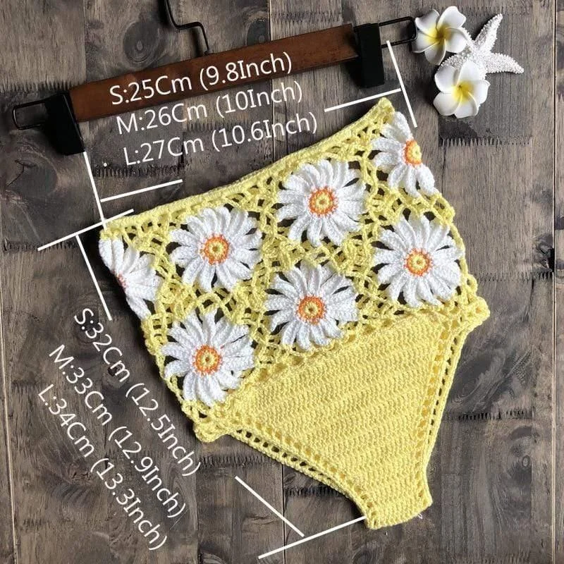 White Daisies Bikini Bottom - Glova