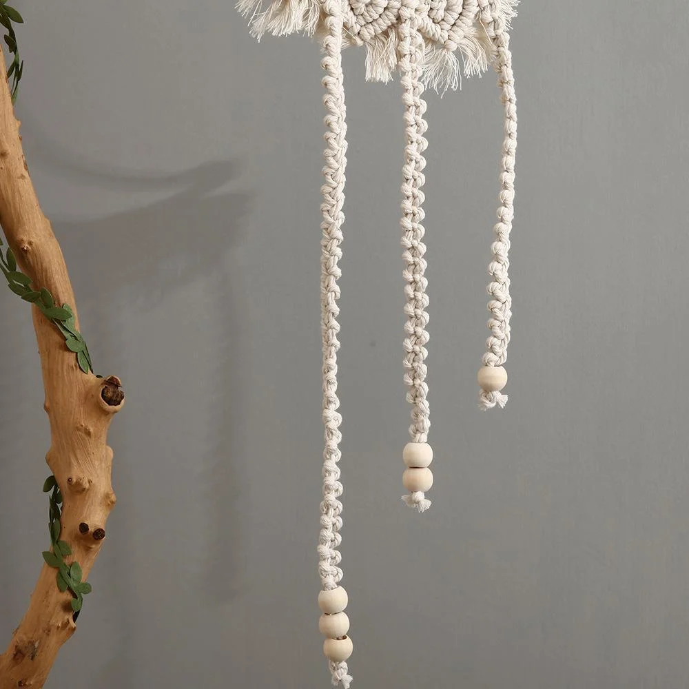 White Macrame Moon Wall Hanging Decor - Glova