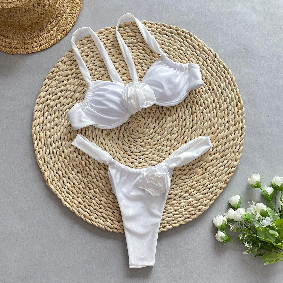 White Rose Bikini Set - Glova