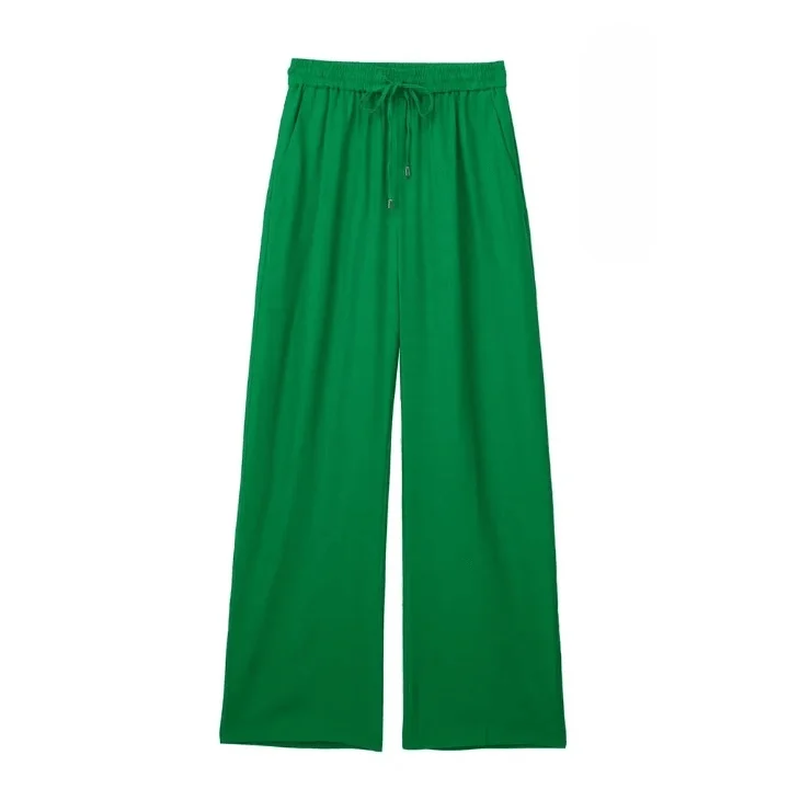 Wilma Casual Linen Look Draw String Pants - Glova