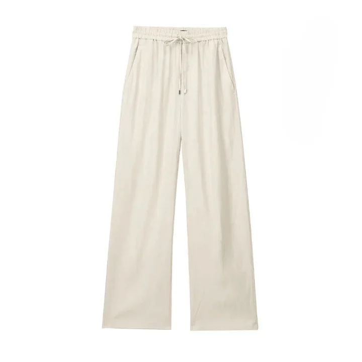 Wilma Casual Linen Look Draw String Pants - Glova