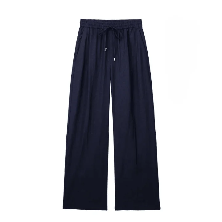 Wilma Casual Linen Look Draw String Pants - Glova