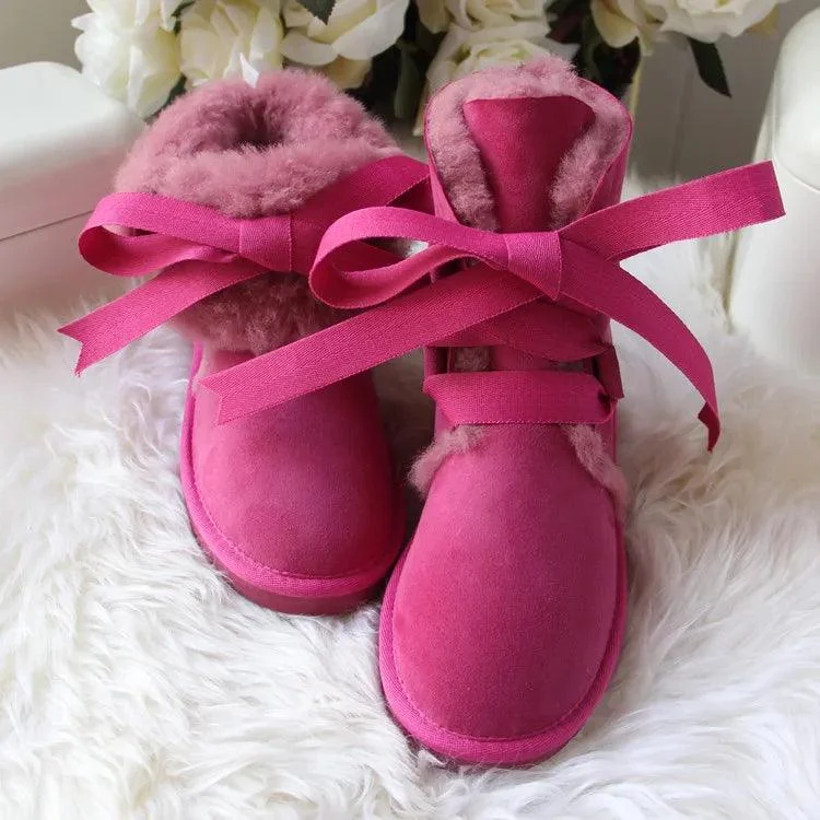 Winter Shoes For Women Fur Waterproof Leather Snow Boots - Glova