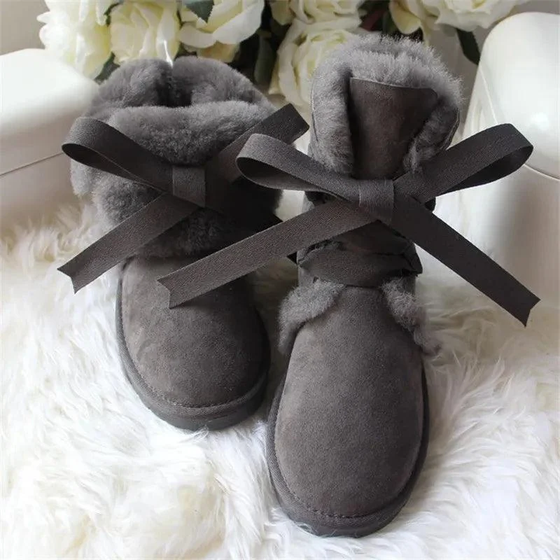 Winter Shoes For Women Fur Waterproof Leather Snow Boots - Glova