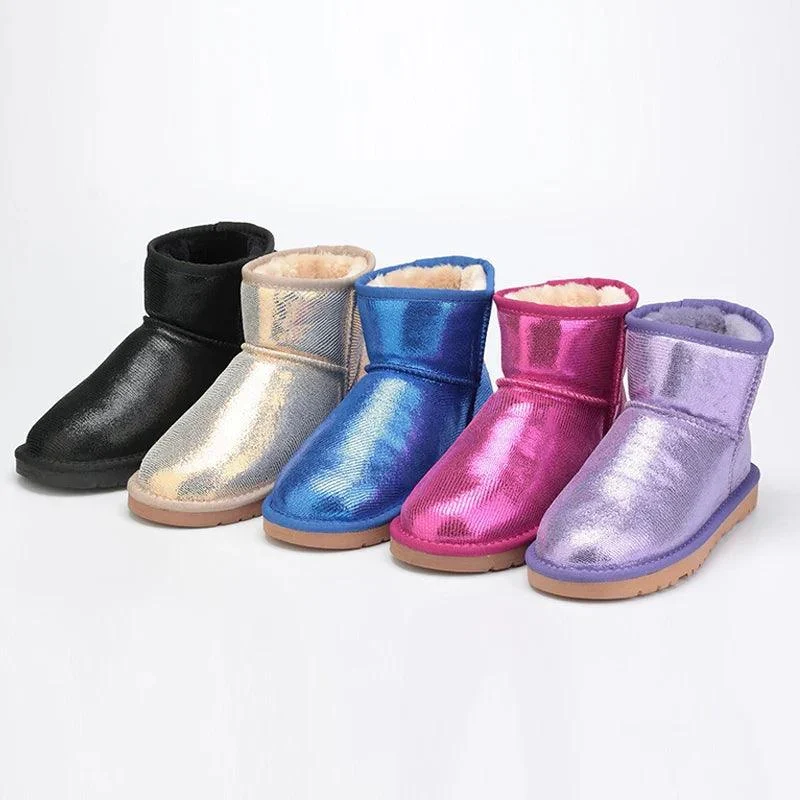 Winter Warm Leather Flats Waterproof Women's Ankle Boots - Glova