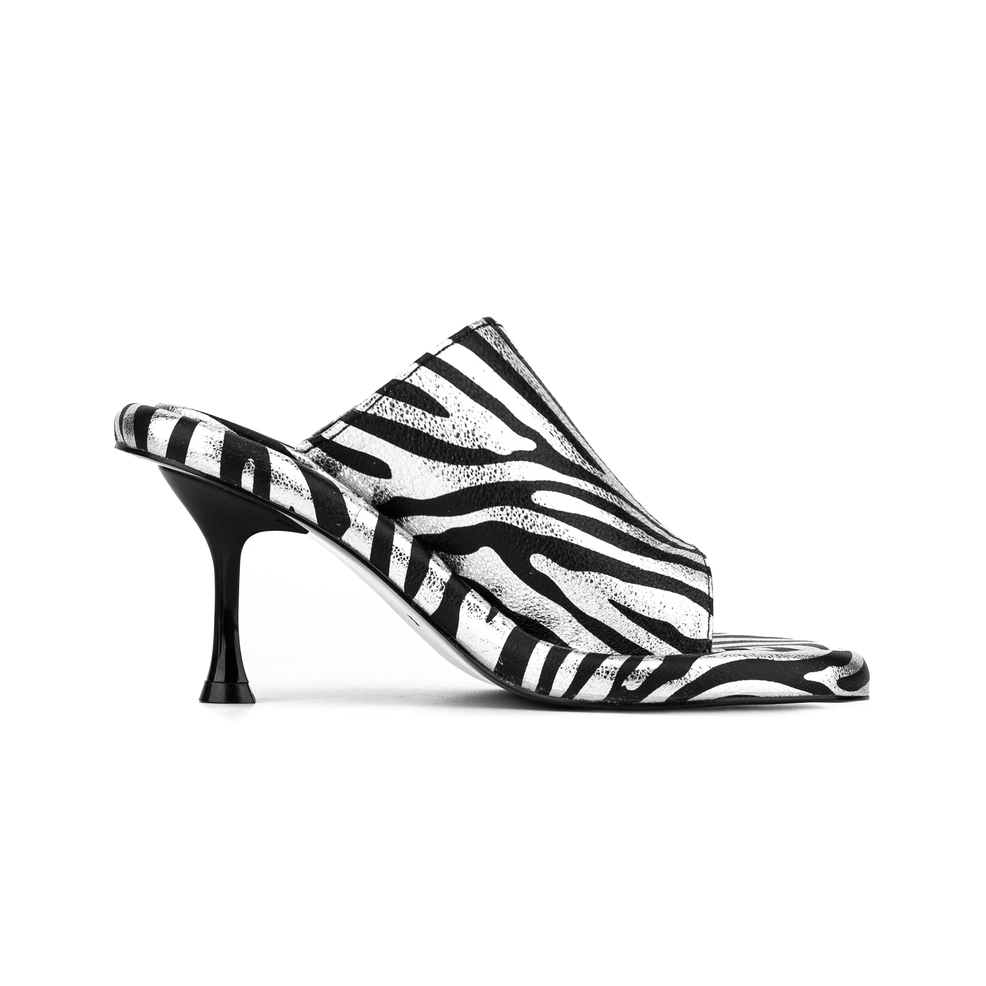 Women Animal Pattern Muller High heels Sandal Shoes - Glova