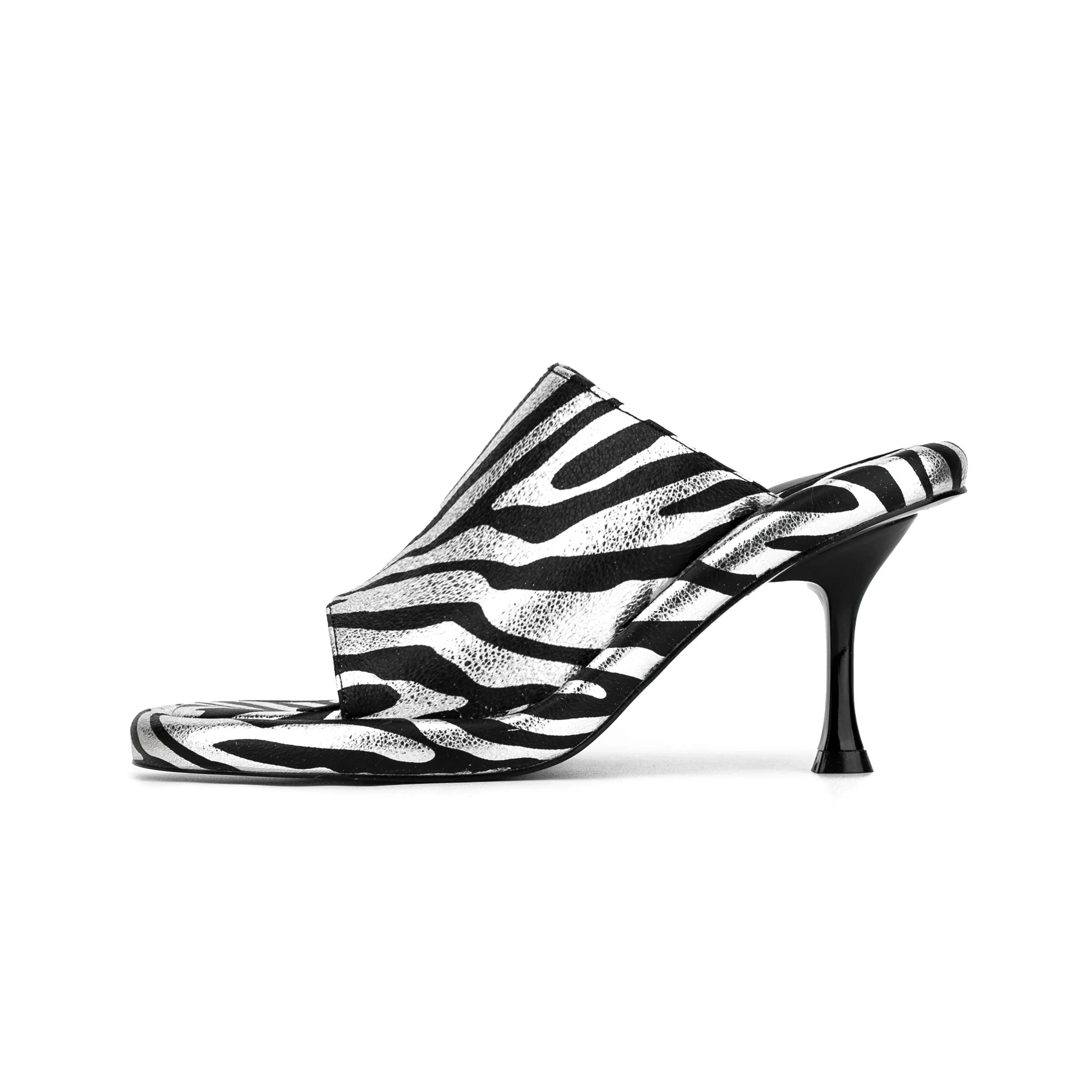 Women Animal Pattern Muller High heels Sandal Shoes - Glova