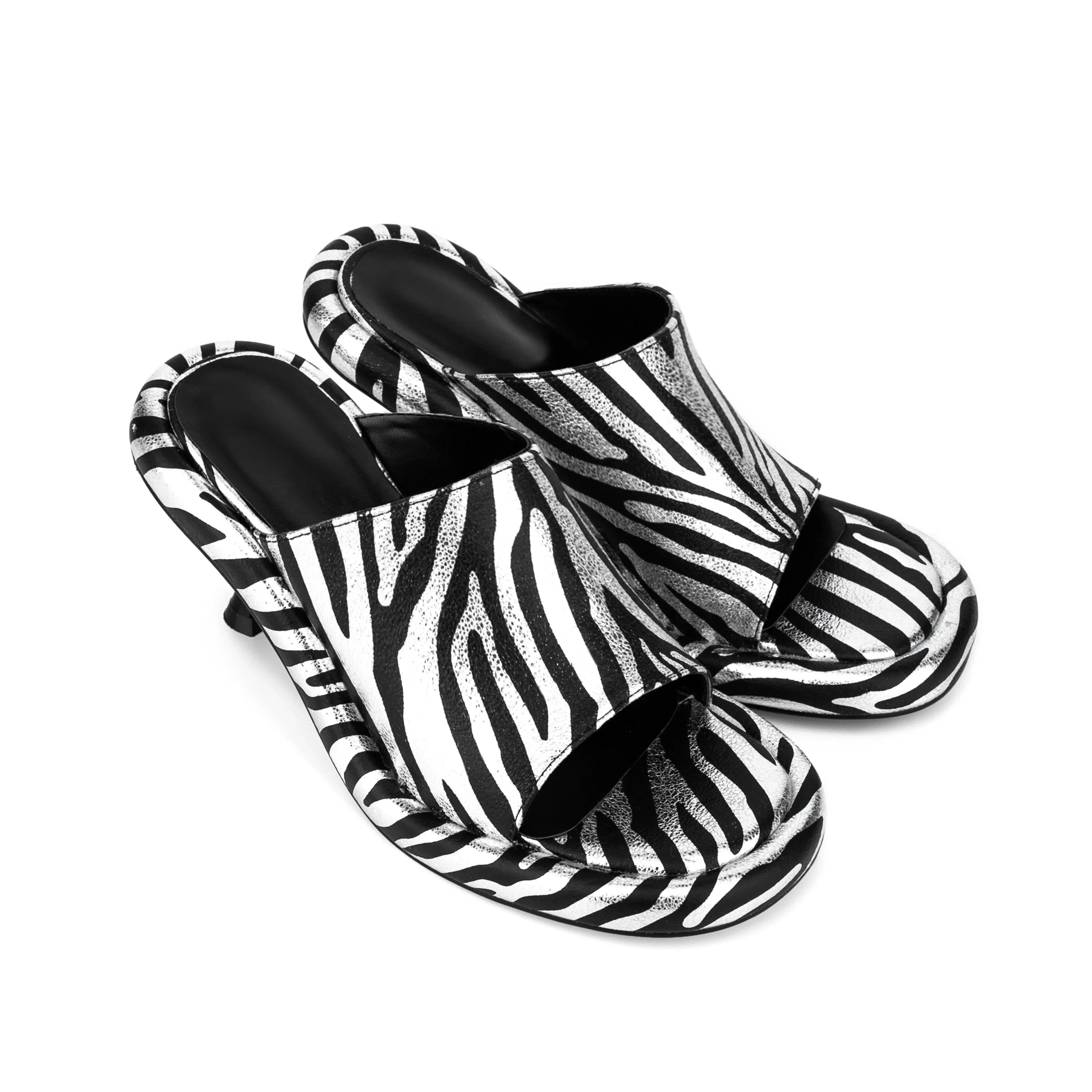 Women Animal Pattern Muller High heels Sandal Shoes - Glova