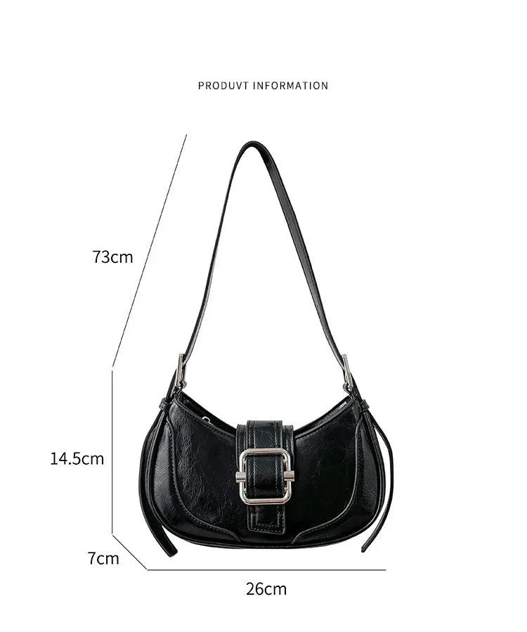 Women Half-moon Leather Hasp Bags - Glova