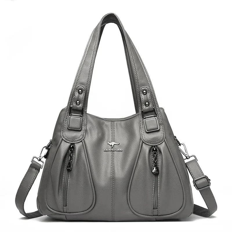 Women Large Capacity Leather Shoulder Bag - Glova