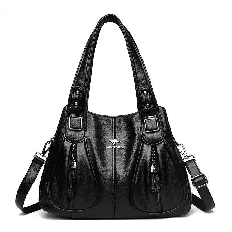 Women Large Capacity Leather Shoulder Bag - Glova