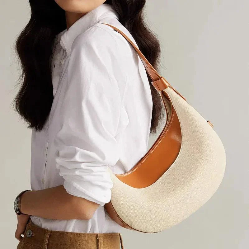 Women Leather Halfmoon Saddle Armpit Bags - Glova