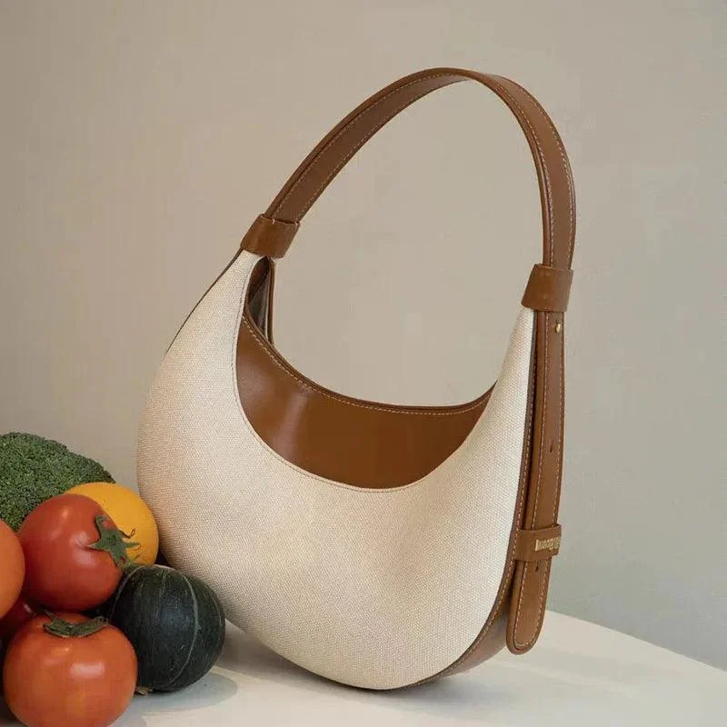 Women Leather Halfmoon Saddle Armpit Bags - Glova