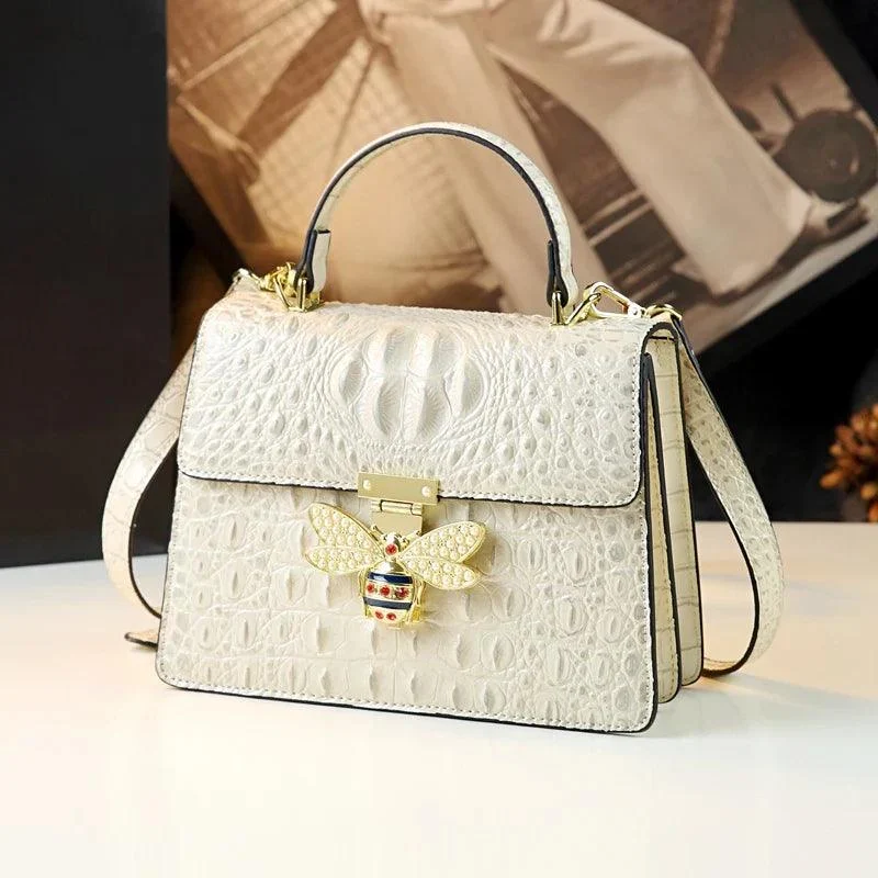 Women's Handbags Leather Crocodile Pattern Crossbody Bags - Glova