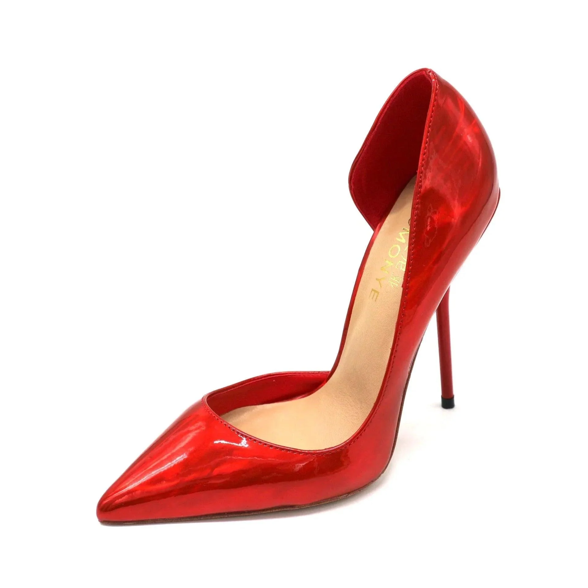 Women's Pointed Toe High Heel Red Pump Shoes - Glova