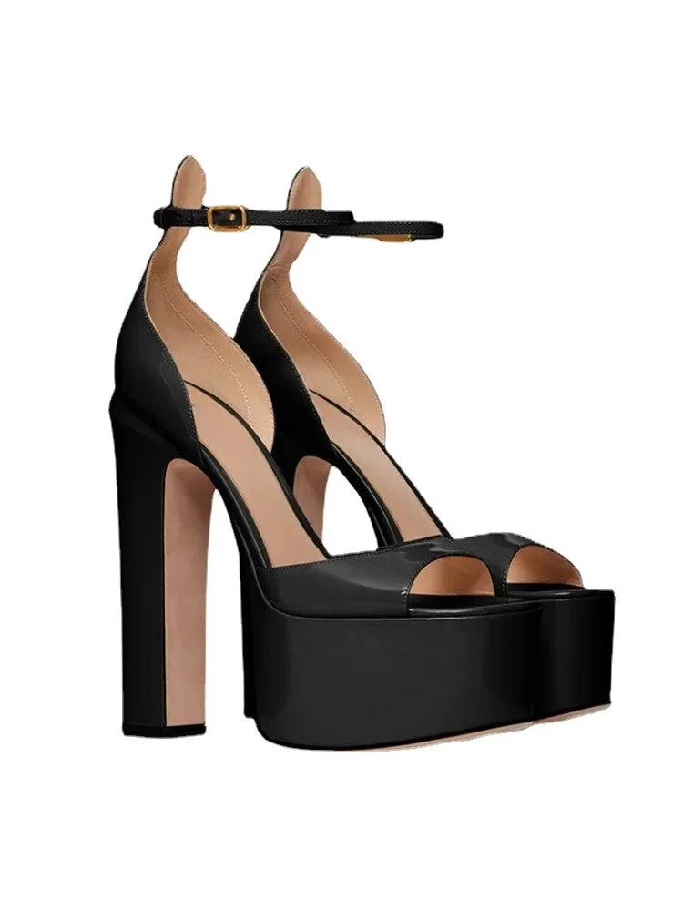 Women's Pumps Thick High Heel Platform Shoes - Glova