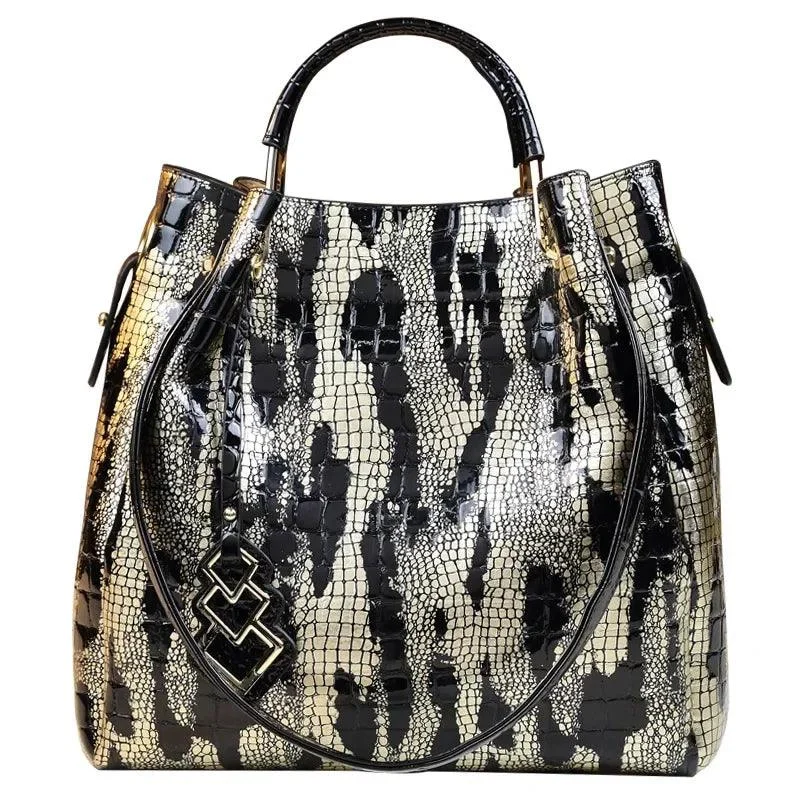 Women's Snake Pattern Large Crossbody Hand Bags - Glova