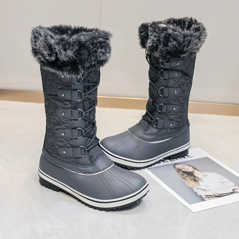 Women Snow Boots Thick Fur Non-slip Waterproof High Boots - Glova