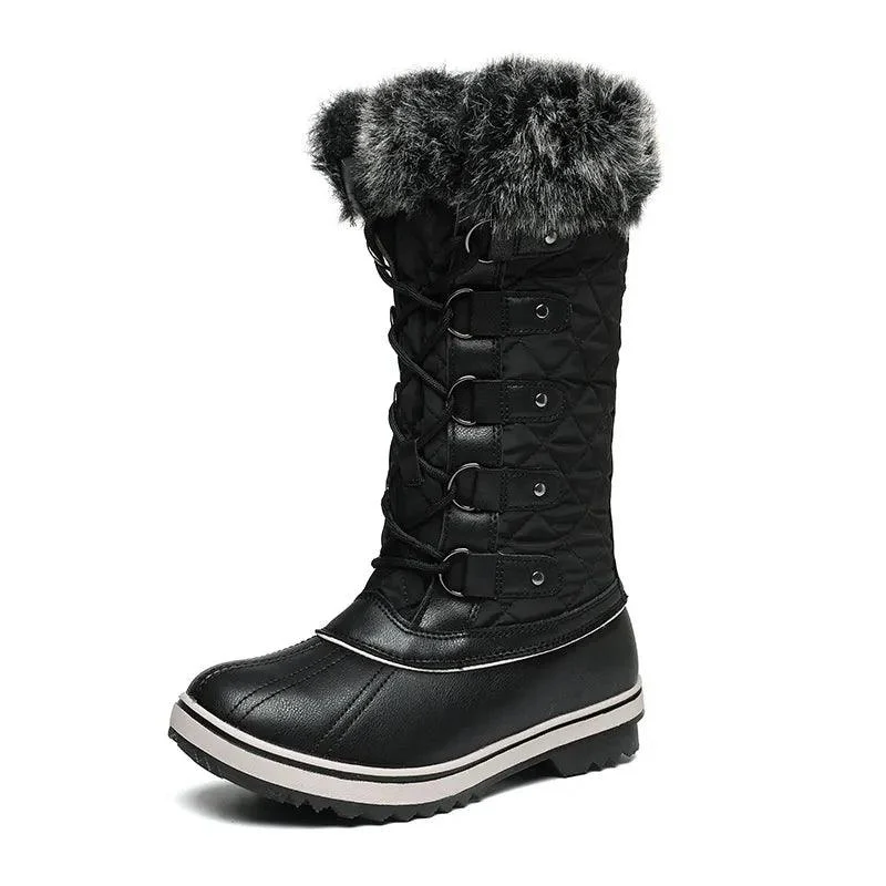 Women Snow Boots Thick Fur Non-slip Waterproof High Boots - Glova