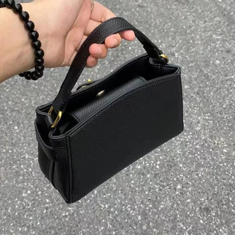 Women Solid Black Color Soft Crossbody Box Bag - Glova