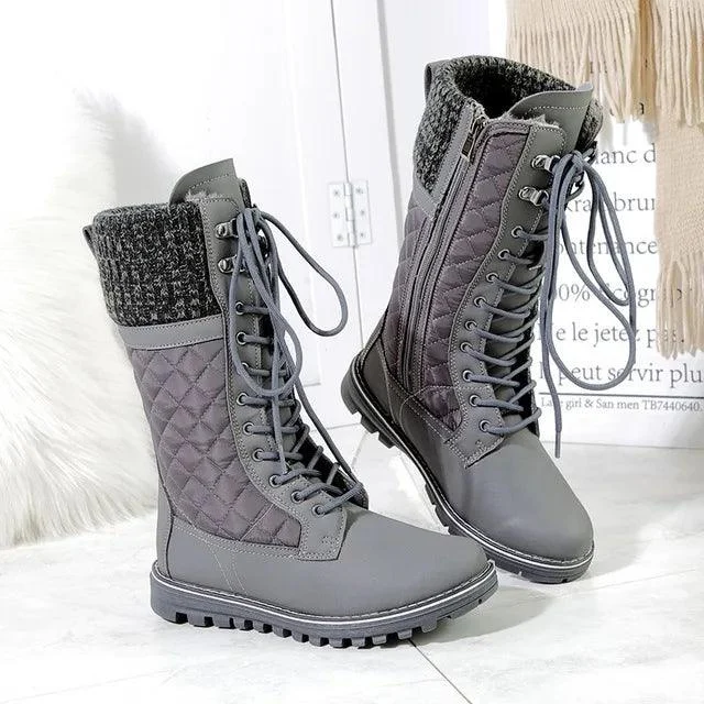 Women Thick Plush Waterproof High Snow Boots - Glova