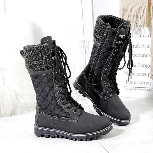 Women Thick Plush Waterproof High Snow Boots - Glova