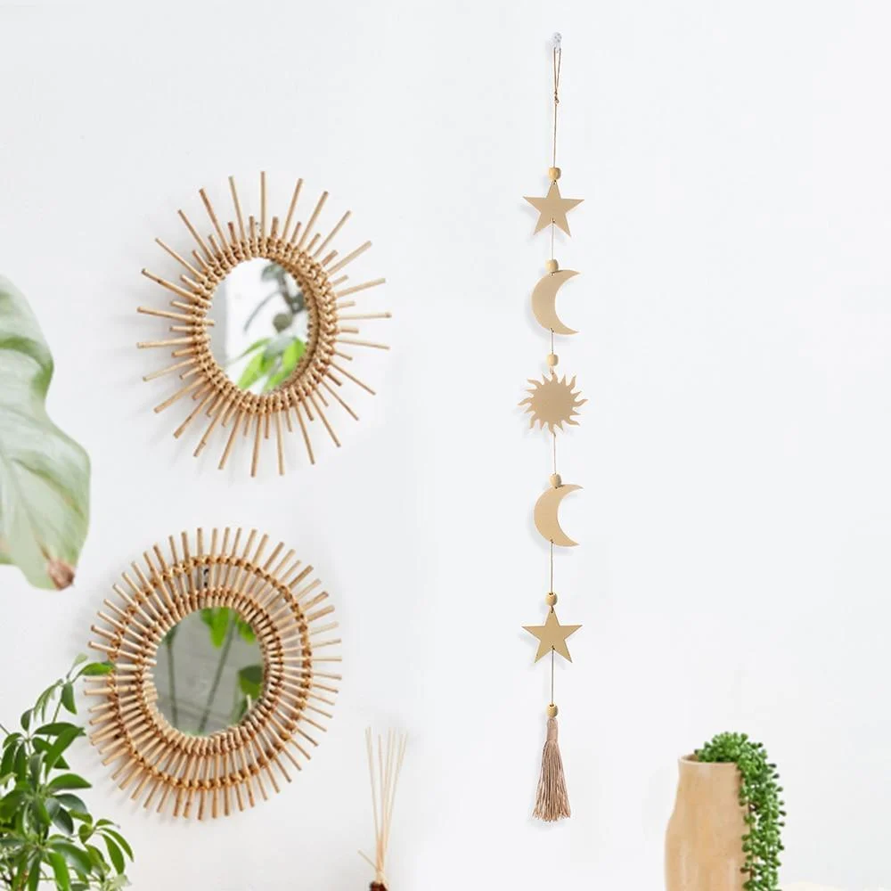 Wooden Boho Sun and Moon Wall Hangings - Glova