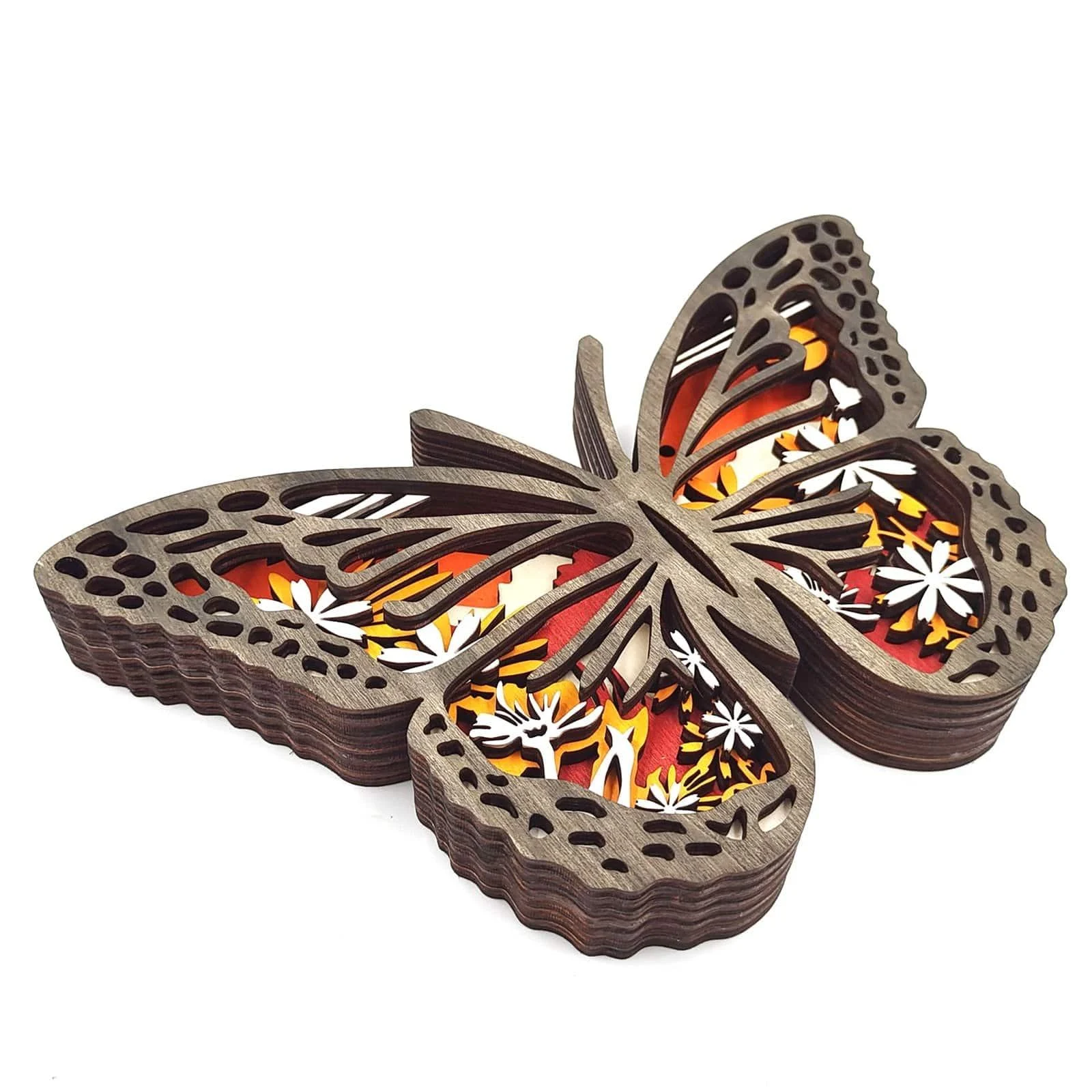 Wooden Butterfly Carving with LED Lights - Glova