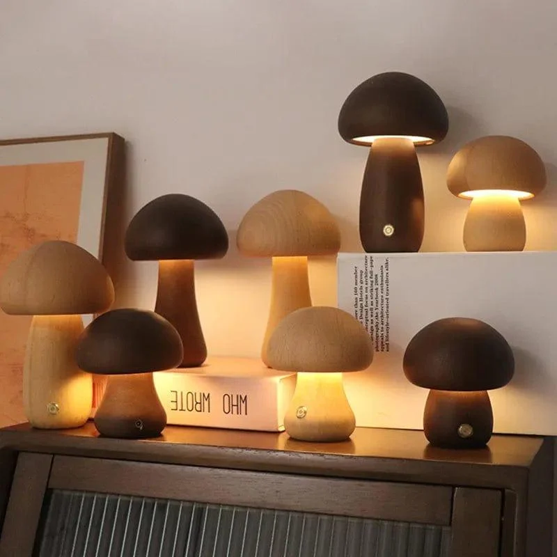 Wooden Mushroom Lamps - Glova