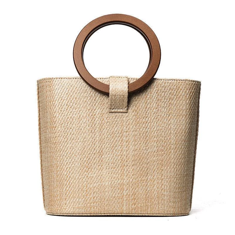 Wooden Ring Handle Tote Bag - 5 Colors - Glova