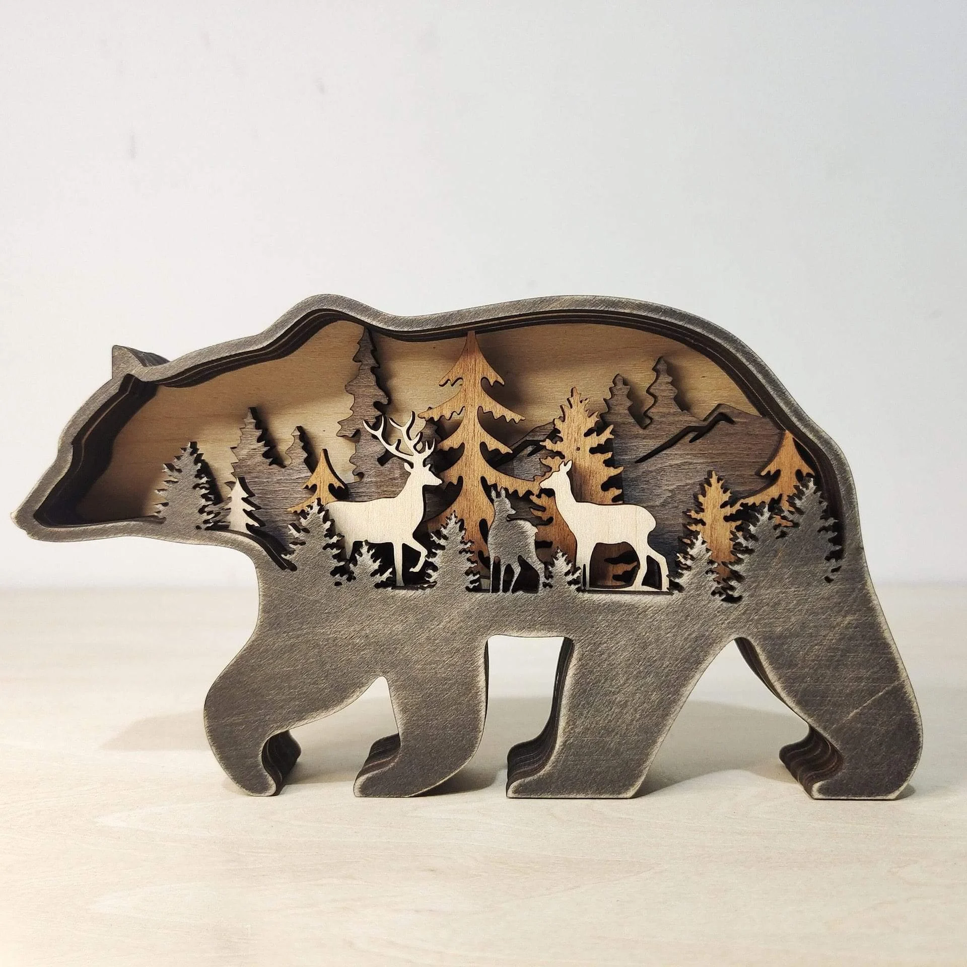 Wooden Wild Animals Decor Figurines - Glova