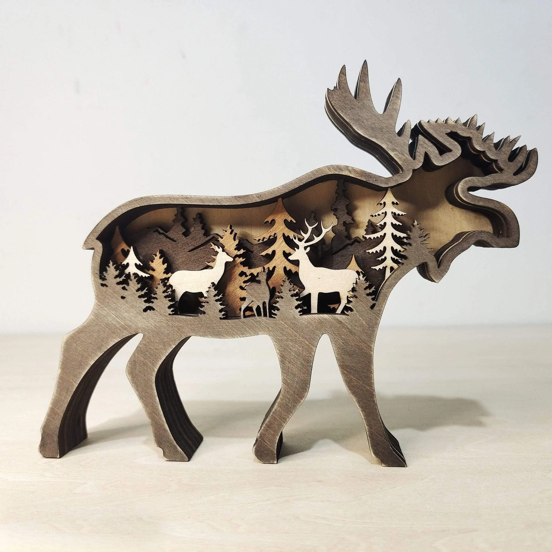 Wooden Wild Animals Decor Figurines - Glova