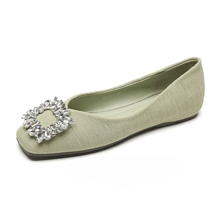 Wylla Crystal Buckle Flats - Glova