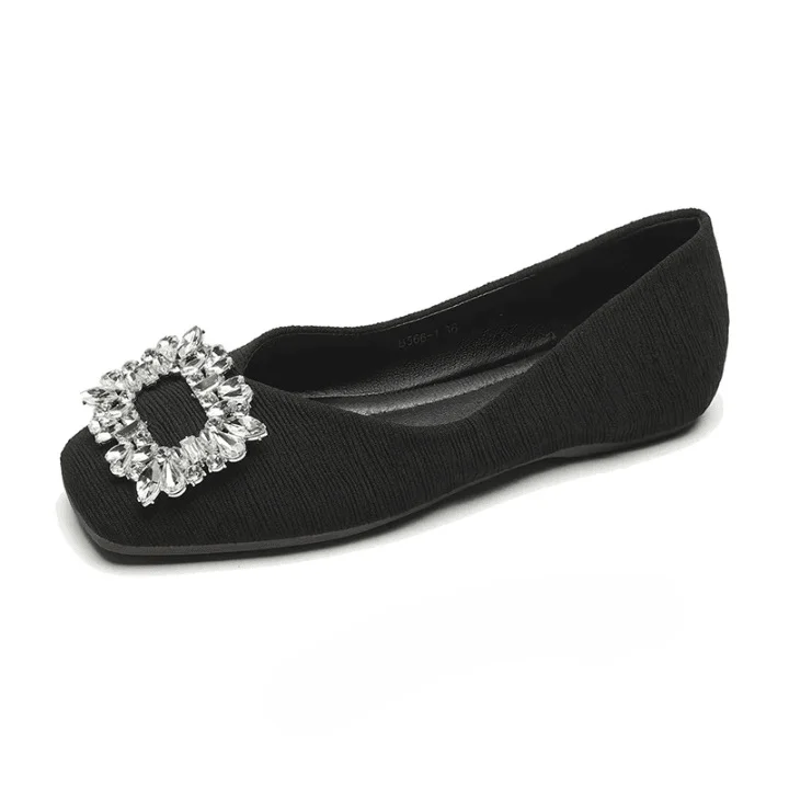 Wylla Crystal Buckle Flats - Glova