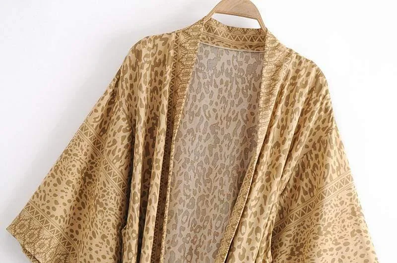 Xanthe Leopard Print Kimono - Glova