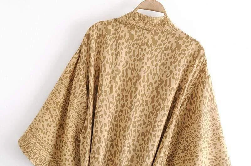 Xanthe Leopard Print Kimono - Glova