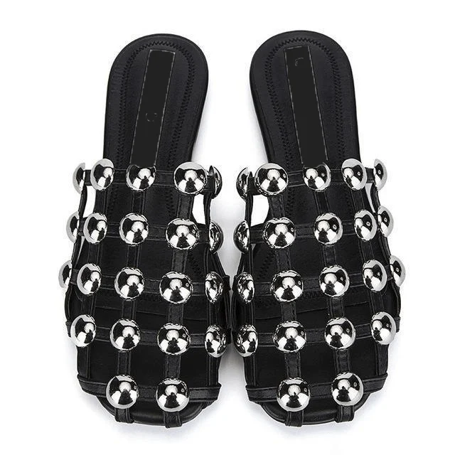 Xena Metal Studs Cage Slippers - 4 Colors - Glova