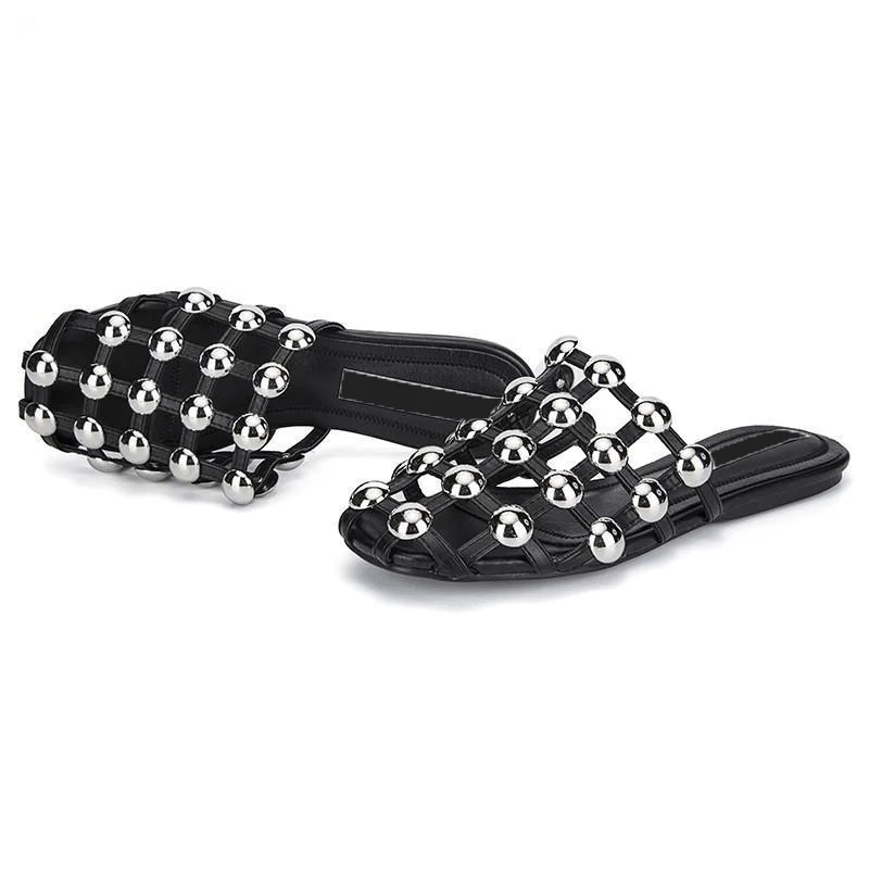 Xena Metal Studs Cage Slippers - 4 Colors - Glova