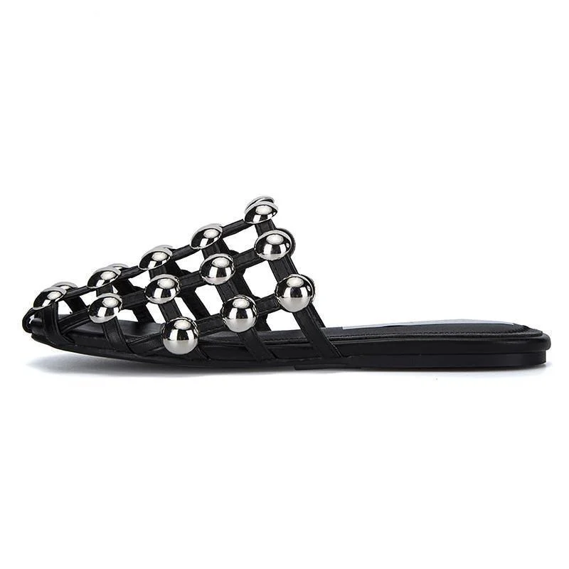 Xena Metal Studs Cage Slippers - 4 Colors - Glova