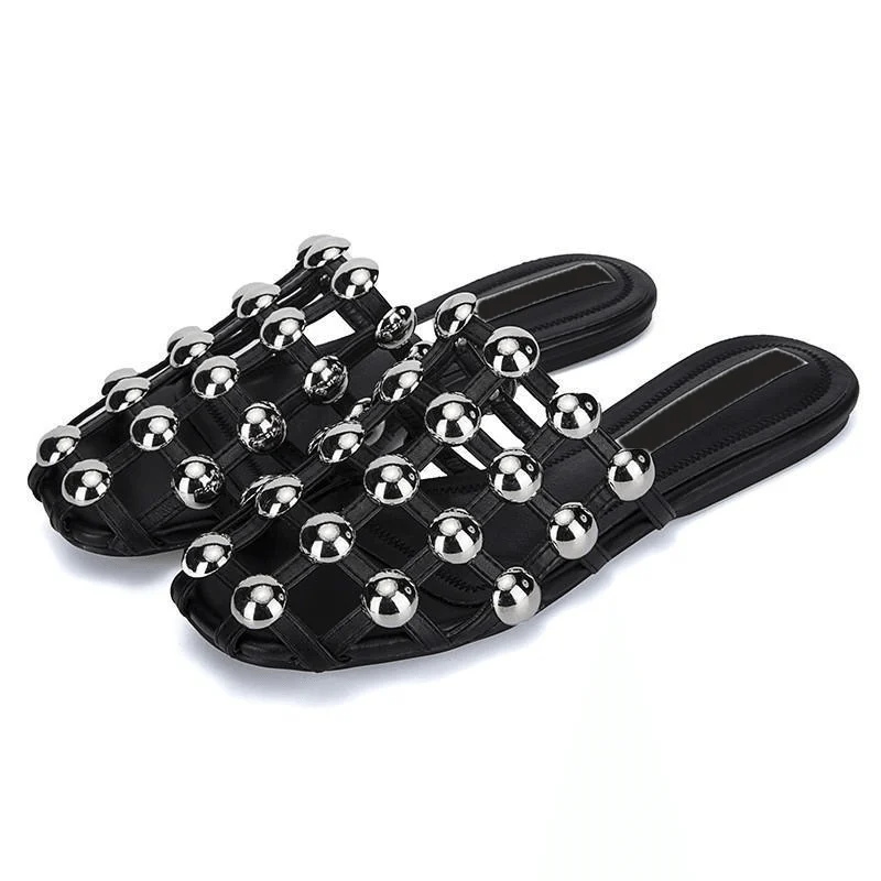 Xena Metal Studs Cage Slippers - 4 Colors - Glova