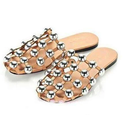 Xena Metal Studs Cage Slippers - 4 Colors - Glova