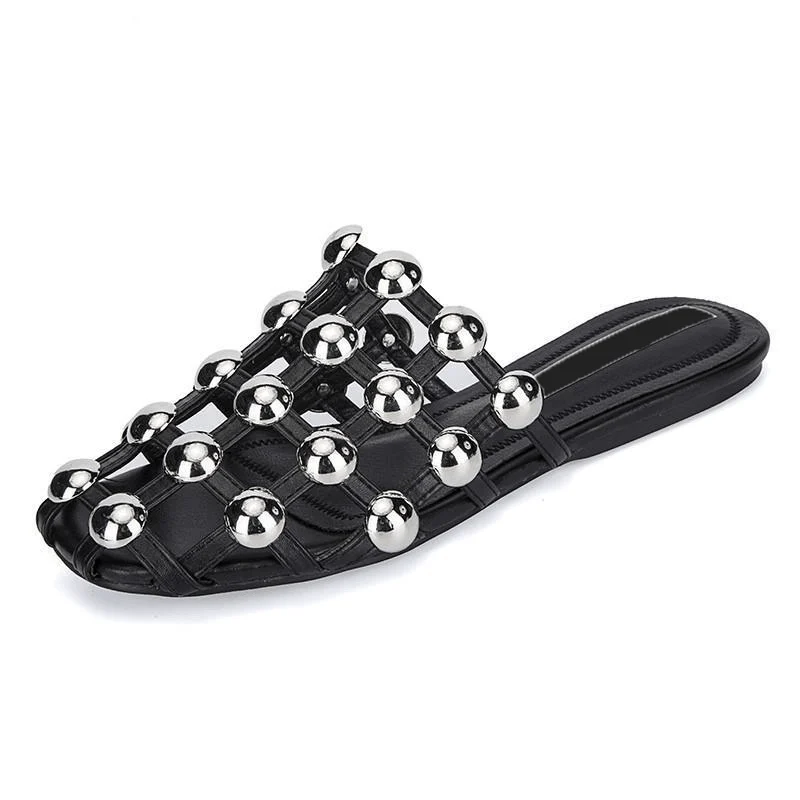 Xena Metal Studs Cage Slippers - 4 Colors - Glova