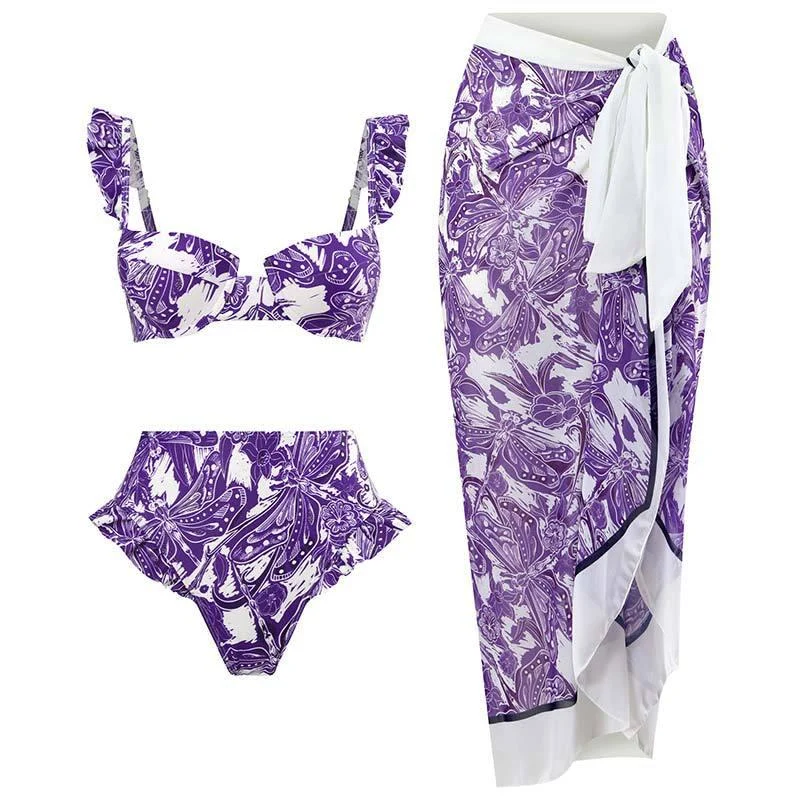 Yaara Bikini Set with Matching Cover Up Skirt - Glova