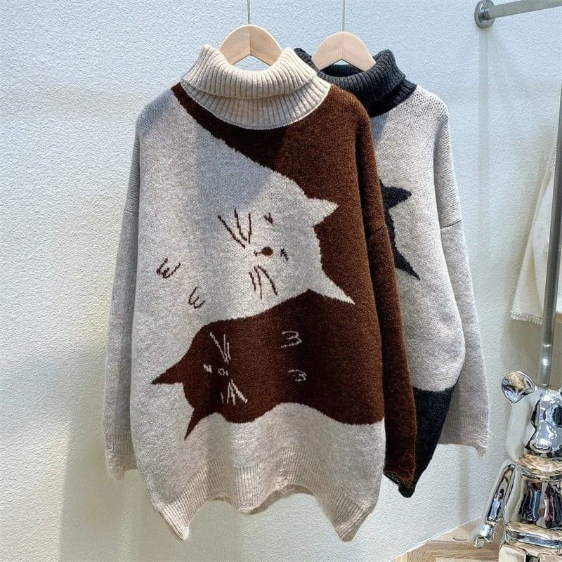 Yin & Yang Cats Knit Sweater - Glova