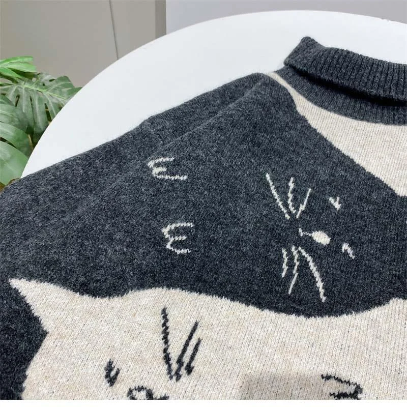 Yin & Yang Cats Knit Sweater - Glova